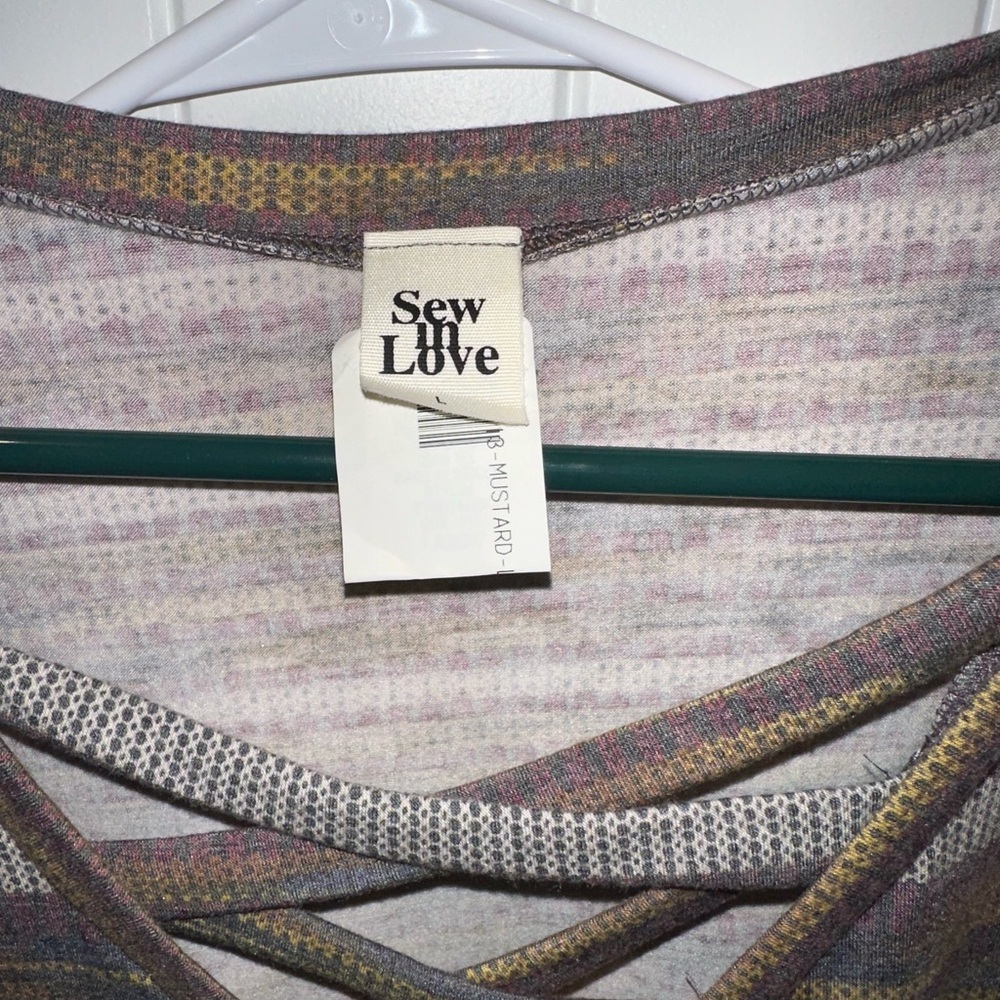 Sew In Love Multicolor Striped Long Sleeve Top - Picture 2 of 2